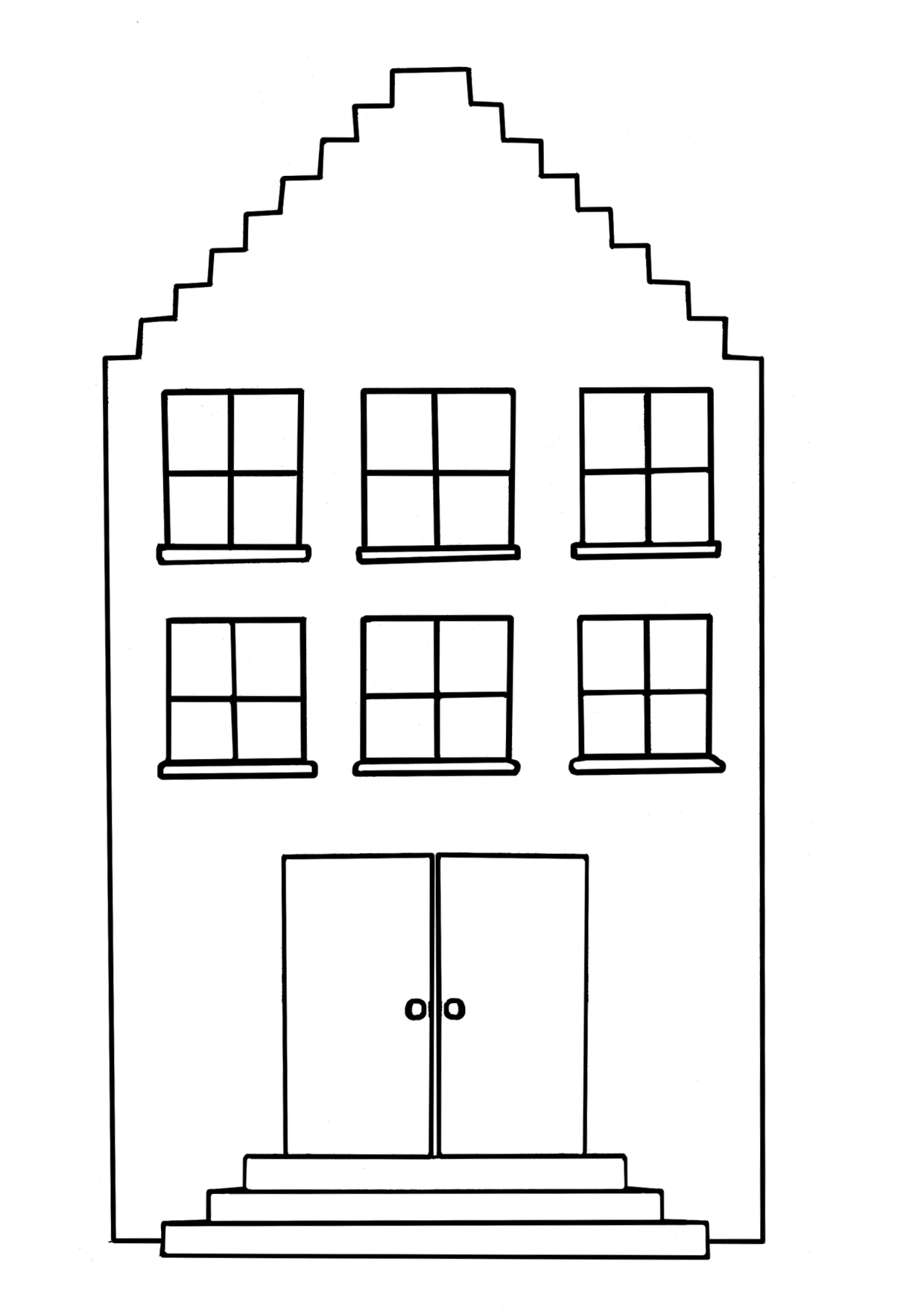 Kostenlose Haus Ausmalbilder - Mittelalterhaus